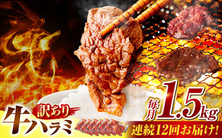 【12回定期便】【訳あり】味付けハラミ 1.5kg(250ｇ×6パック) [AVBO047]