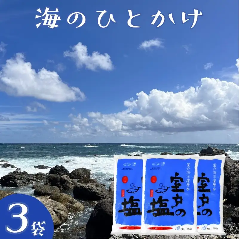 海のひとかけ1kg×3袋 | 業務用 塩 調味料  国産塩 塩分 室戸の塩
