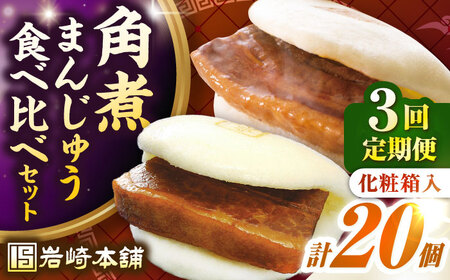 【全3回定期便】長崎角煮まんじゅう10個(箱)・大とろ角煮まんじゅう10個(箱)《壱岐市》【岩崎本舗】冷凍 豚 豚角煮 角煮饅頭 簡単調理 お取り寄せ[JHA003]