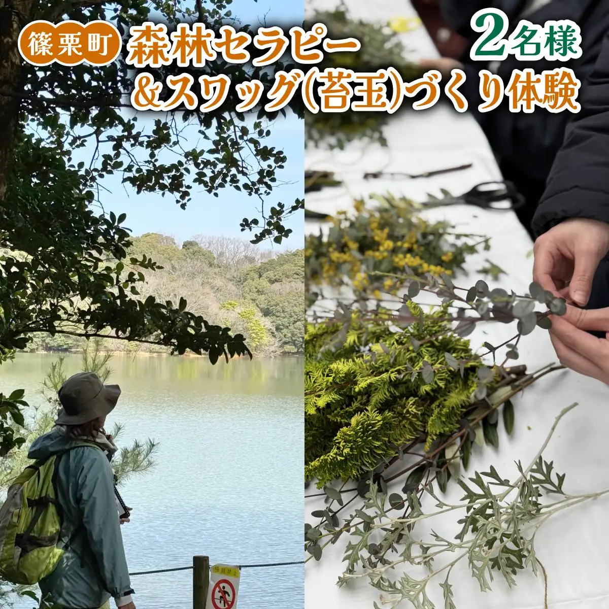 森林セラピー＆スワッグ（苔玉）づくり体験2名様 FZ006 