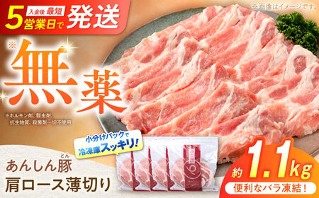 《バラ凍結》肩ロース薄切り 1.1kg 豚肉 白川町 / 藤井ファーム[AWAF045]