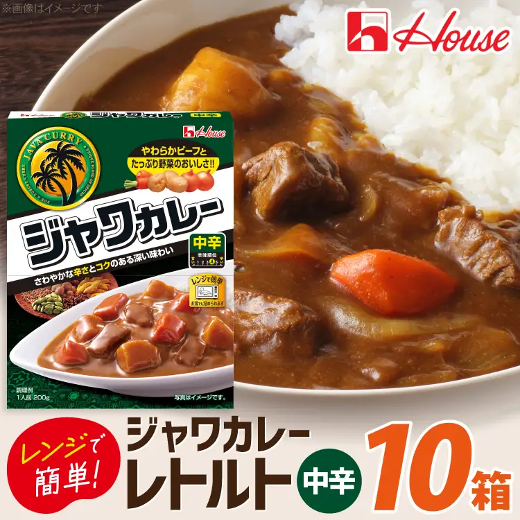 ハウス レトルトジャワカレー 中辛 200g 10個 [翔栄通商 愛知県 江南市 ko23btu570087]