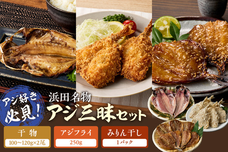【アジ好き必見！】浜田名物アジ三昧セット（干物・みりん干し・アジフライ） 【025_0438】