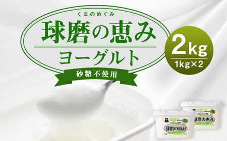【14営業日以内発送予定】球磨の恵 ヨーグルト 砂糖不使用 1kg×2パック 合計2kg