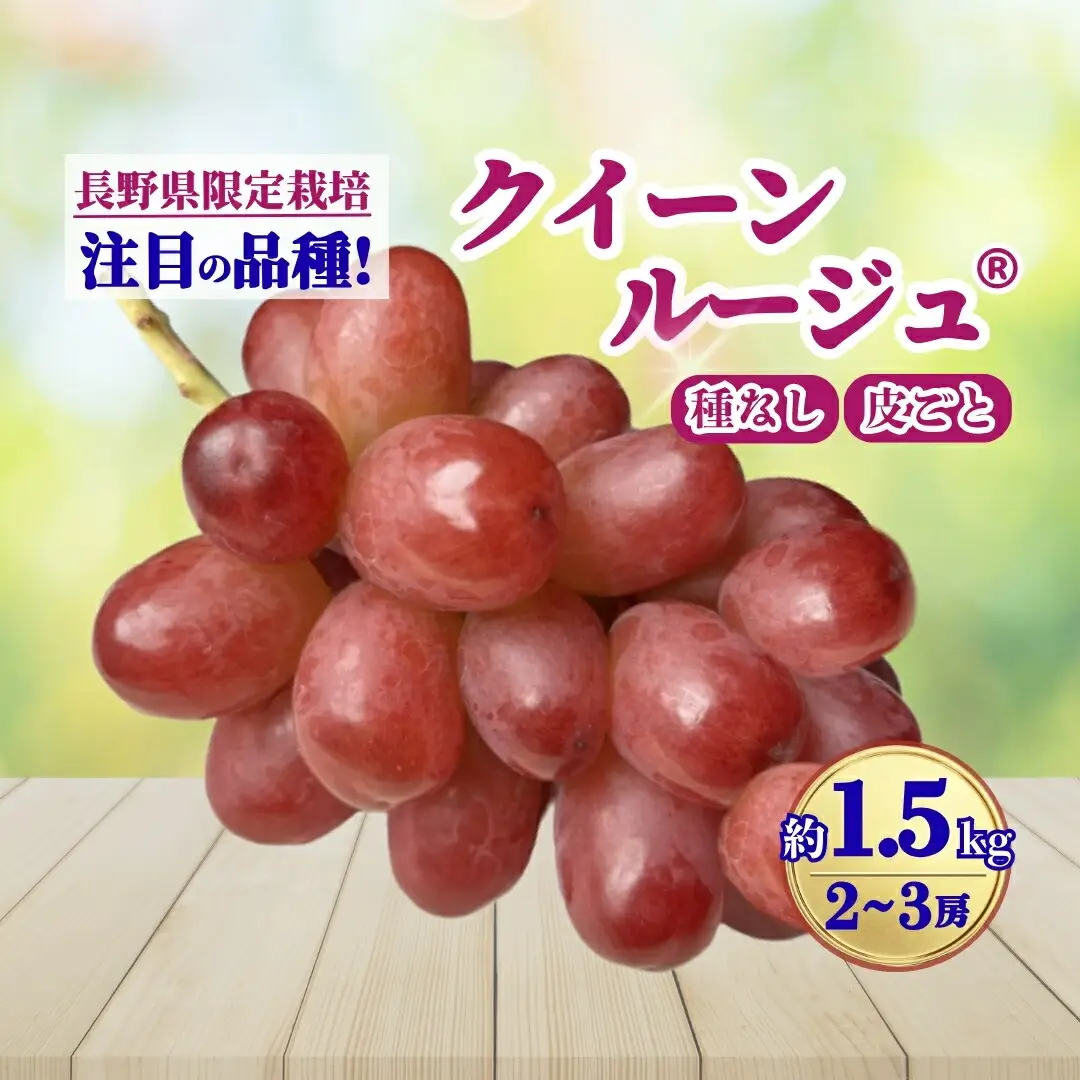 【2026年先行予約】クイーンルージュ®︎ 約1.5kg(2~3房)｜ ぶどう