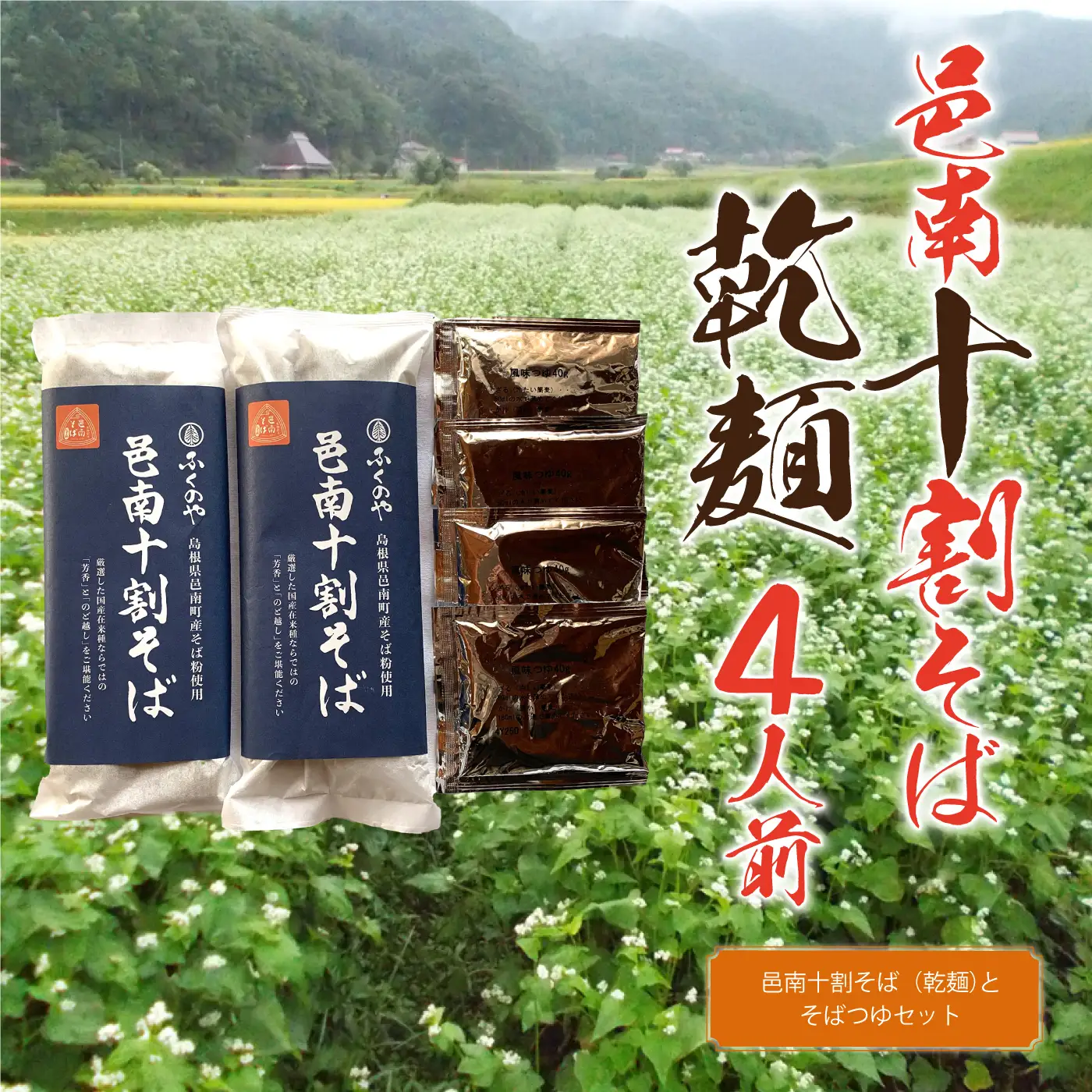 邑南十割そば 乾麵 ４人前 つゆ付き