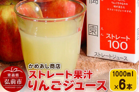 りんごジュース ストレート果汁【林檎園】1000ml×6本 紙パック ゴールド農園 かめあし商店