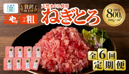 【 全6回 定期便 】三崎港 直送 ！三崎マグロ 本格 ねぎとろ（ 大鉢マグロ 使用 ） M063-T08 冷凍 マグロ 定期