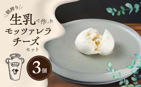 朝搾り 生乳で作った チーズ＆ピザワークス モッツァレラチーズ 3個 セット チーズ フレッシュチーズ 生乳 チーズセット 淡路島 洲本市