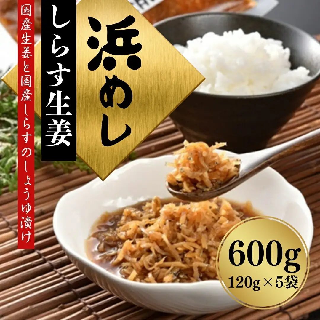 浜めししらす生姜 120g×5袋 ｜ 漬物 しらす ご飯のお供 香の蔵