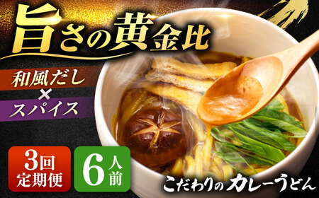 【3回定期便】 カレーうどん 6人前 うどん【配達不可：離島】[AEAP047]