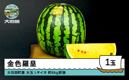 すいか 大玉 金色羅皇 Lサイズ×1玉 令和8年産 山形県産 mn-sukrx1