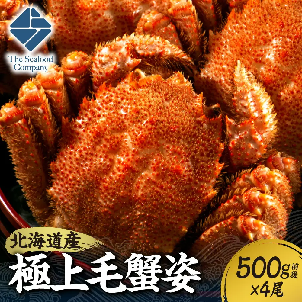極上毛蟹姿　500g前後×4尾セット 北海道 毛がに かに