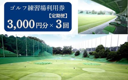 【3ヶ月定期便】ゴルフ練習場利用券【3,000円分】 30-102