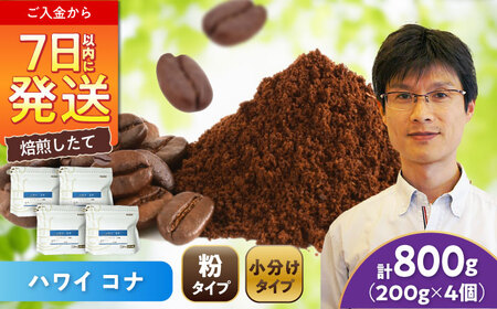 ハワイ・コナ　コーヒー粉　200g×4個(粉/中挽き)  / コーヒー  ドリップ  粉 / Coffee SAKURA[BBAB074]