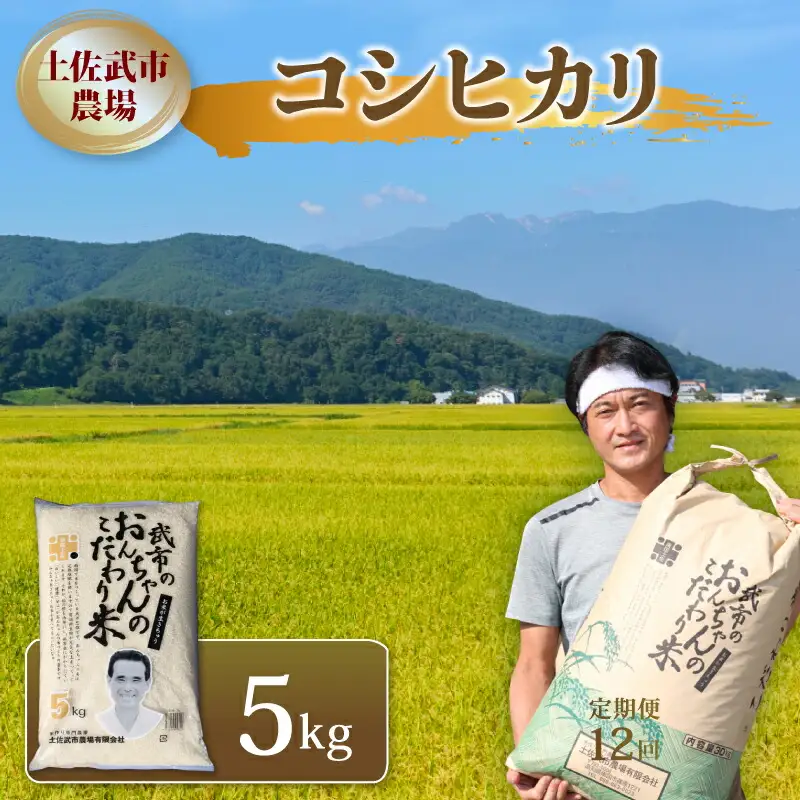 【令和7年度産米】 コシヒカリ 5キロ 数量限定 高知県 南国市 土佐武市農場