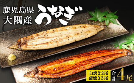 鹿児島県 大隅産 千歳鰻 白焼き 2尾・蒲焼 2尾　合計4尾セット（1尾110g～130g）| 白焼き