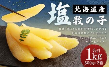 北海道産 塩数の子 1kg（500g×2箱） 国産 ごはんのお供 惣菜 おかず