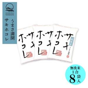 【毎月定期便】サキホコレ 無洗米 1合(150g)×8個全12回【配送不可地域：離島・沖縄県】【4072958】