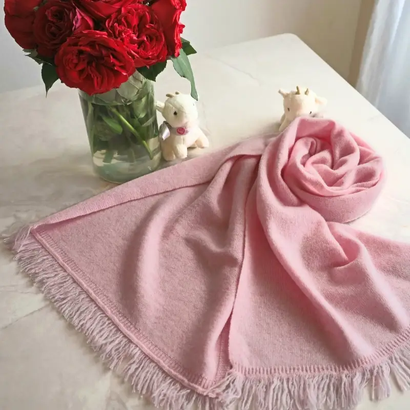『Noble Fibre』100％カシミヤ・マフラー 桜色