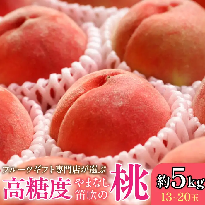 【2026年発送★先行予約】 山梨県笛吹市産 高糖度 桃 【約5kg 13～20玉】 105-024-26y