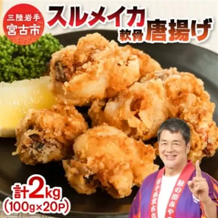 スルメイカ軟骨唐揚げ100g×20パック(2kg)【配送不可地域：離島】【1668739】
