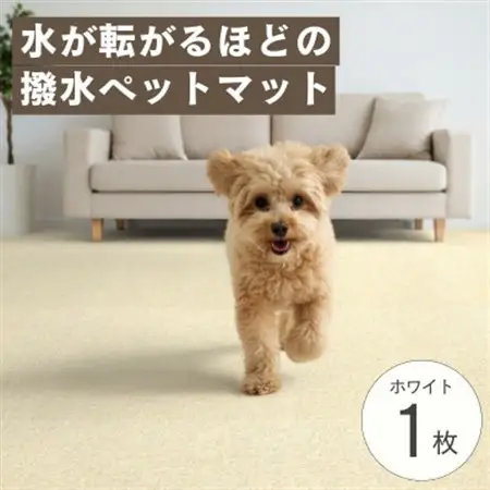 水が転がる程の撥水性!撥水ペットマット「UKU」お試し1枚 ホワイト【1666793】