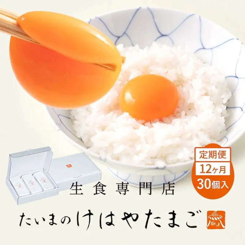 たいまのけはやたまご　30個入　12ヶ月定期便　／　定期便　たまご　生卵　奈良県　葛城市【tegg-tkb006】