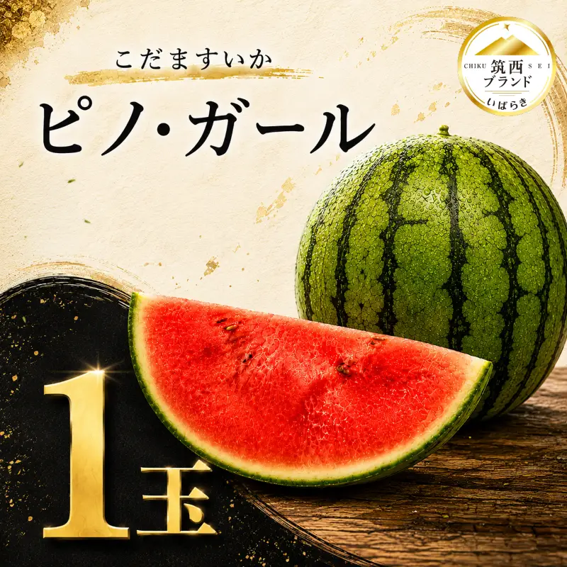 【 JA北つくば 】 極シャリ食感 ！ こだますいか 「 ピノ・ガール 」 1玉