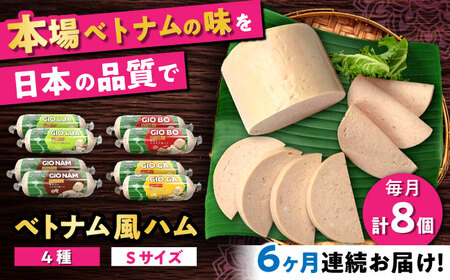 【全6回定期便】ベトナムハム Sサイズ 4種セット / ハム ベトナム料理 [BBBE011]