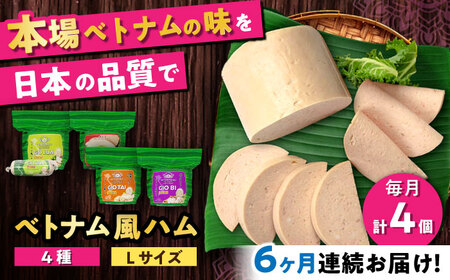 【全6回定期便】ベトナムハム Lサイズ 4種セット / ハム ベトナム料理 [BBBE014]