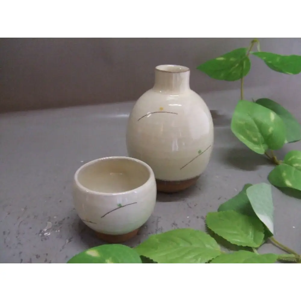 【信楽焼】徳利＆ぐいのみ（粉引）　日本酒　nwu-027