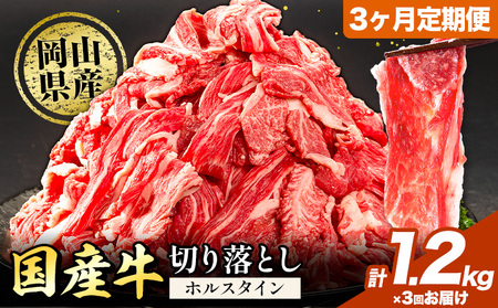 【3か月定期】ホルスタイン 切り落とし1.2kg　牛肉 切り落とし