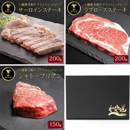 【毎月定期便】十勝姫 北海道 黒毛和牛 ステーキ グラスフェットビーフ 3種全3回【配送不可地域：離島】【4071532】