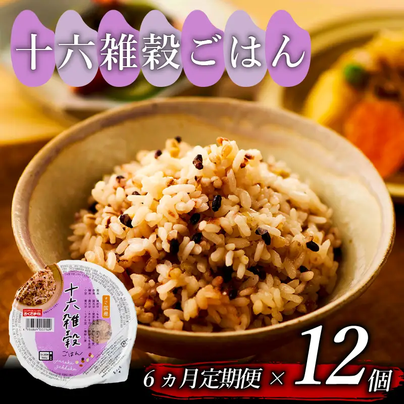【国産100%】定期便6回 十六雑穀米 パックご飯 160g×12個 レンジで簡単 幸南食糧