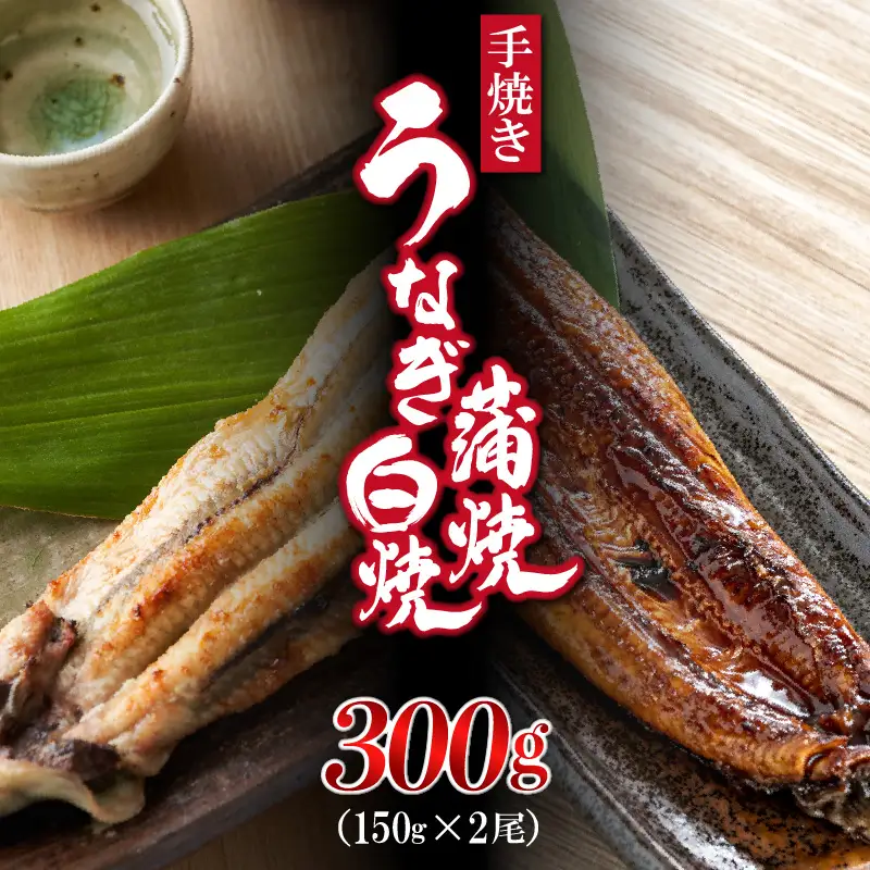 九州産手焼きうなぎ蒲焼き＆白焼き 2本（約300g） [M830-1]
