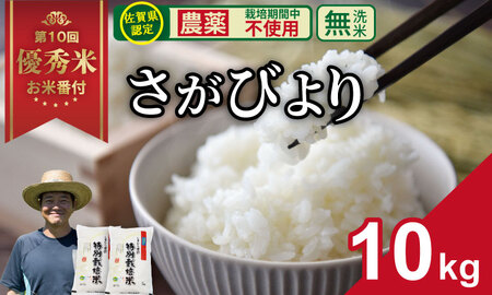 令和7年度産 佐賀県認定 「農薬：栽培期間中不使用」 無洗米 さがびより （ 10kg ）しもむら農園 2024お米番付「優秀賞」！ 精米 白米 ブランド米 お米 白飯 人気 ランキング 高評価 お米 D440-004