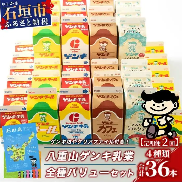 【定期便_2回】八重山ゲンキ乳業 全種バリューセット　GN-4_2t