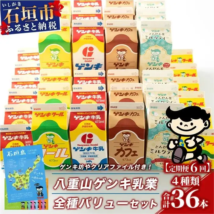 【定期便_6回】八重山ゲンキ乳業 全種バリューセット　GN-4_6t