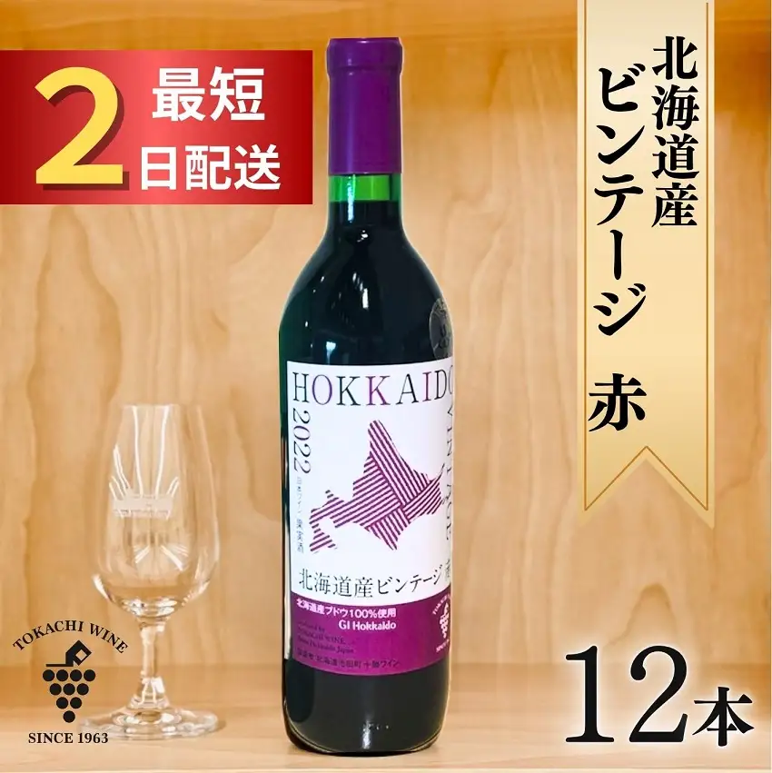 北海道産ビンテージ赤12本 最短申込みから2日発送 北海道ワイン 北海道池田町 年内発送