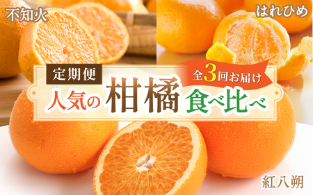 【柑橘堪能定期便】人気の3種を食べ比べ♪（はれひめ・紅はっさく・不知火） / 和歌山県 かつらぎ町 定期便 みかん 柑橘 果物 フルーツ 3回【BK-kgr042】