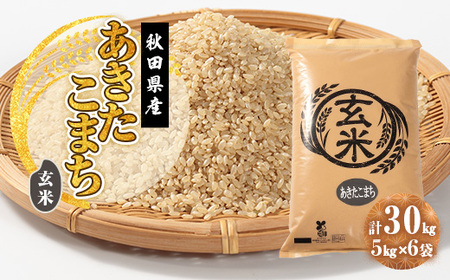 令和7年産 あきたこまち 玄米 30kg(5kg×6袋)【配送不可地域：離島・沖縄県】【1666258】