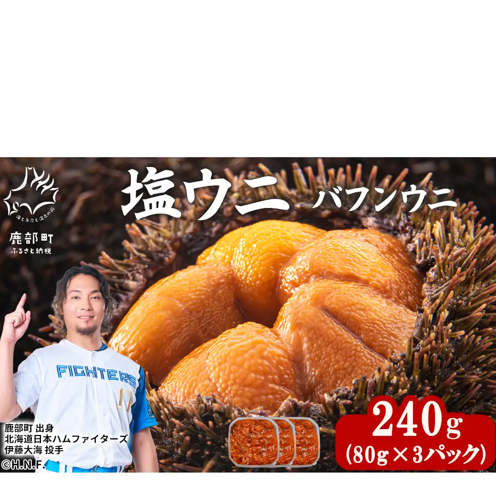 塩うに 240g (80g×3) バフンウニ ミョウバン不使用