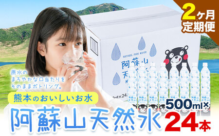 【2ヶ月定期便】水 熊本 の おいしい お水 阿蘇山 天然水  500ml × 24本 1ケース 定期便 あり 丸富産業《お申込み月の翌月から出荷開始》熊本県 御船町 水 天然水 みず 熊本