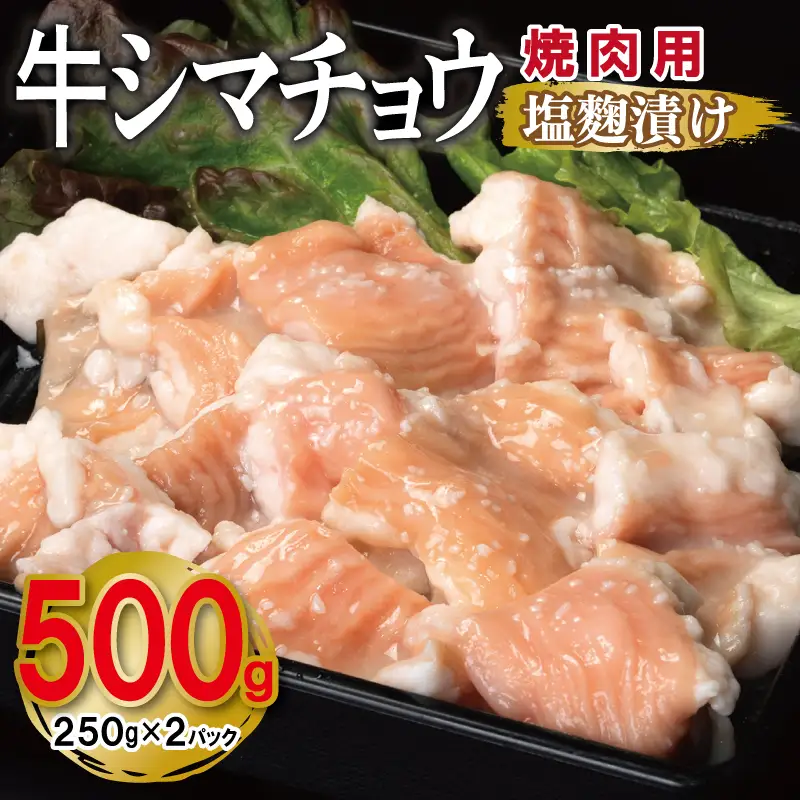 牛シマチョウ 焼肉用 塩麹漬け 500g