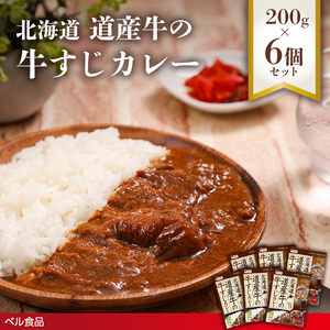 北海道 道産牛の牛すじカレー 200g 6個セットen01-00225			
