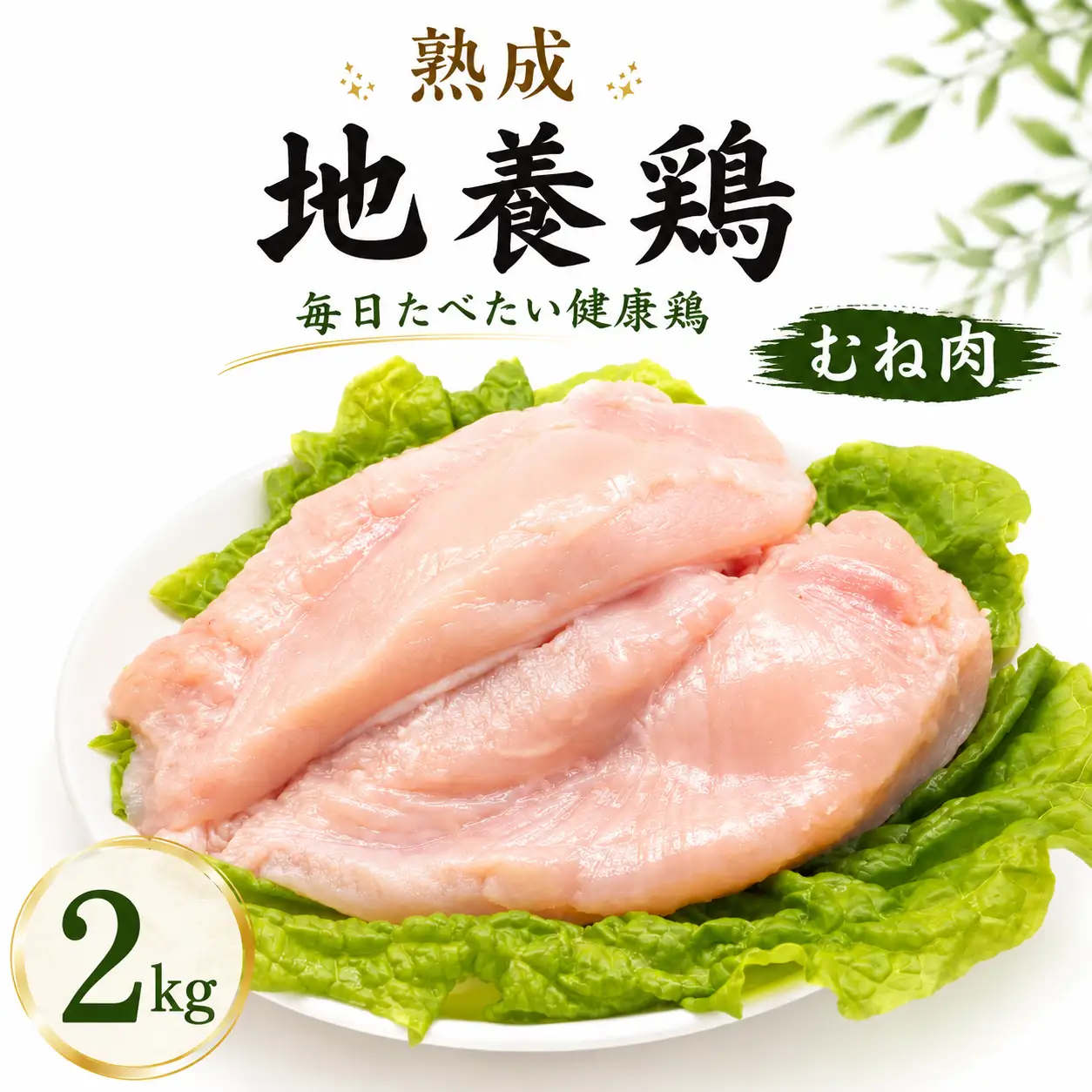 地養鳥 むね肉 2kg 国産 徳島県産 やわらか 鶏肉【 鶏肉 】