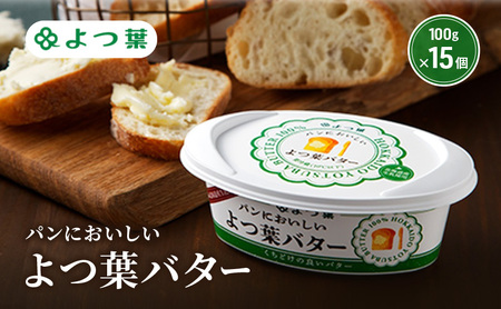 よつ葉 「パンにおいしいよつ葉バター」100g×15【 よつ葉 パンにおいしいバター おすすめ ランキング トースト 塗りやすい 有塩 高級 比較 北海道 十勝 幕別 】