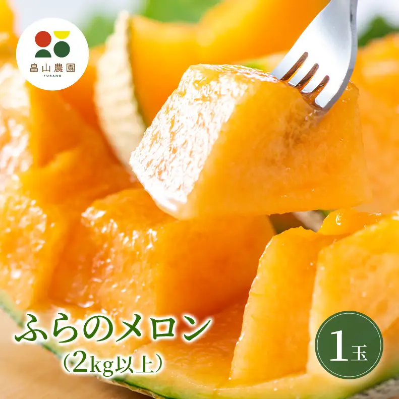 【2026夏発送】ふらのメロン 1玉 (2kg以上) 北海道 富良野産 メロン めろん 夏 果物 フルーツ ふらの 甘い 糖度 (畠山農園)