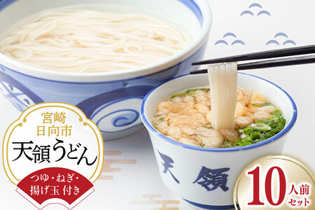 うどん 生麺 天領うどん つゆ ねぎ 揚げ玉 付き 10人前 セット [天領うどん本店 宮崎県 日向市 452061556]